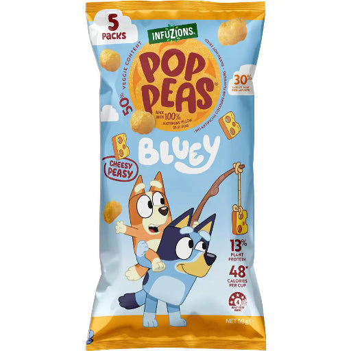 INFUZIONS POPPEAS BLUEY CHEESY PEASY 50G 5PK