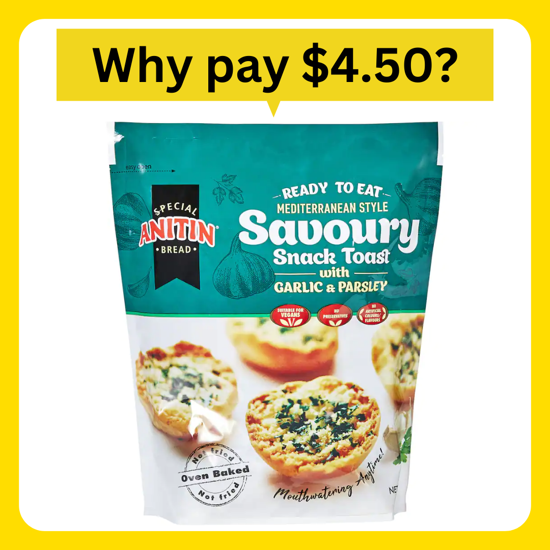 Anitin Savoury Snack Toast Garlic & Parsley 150g Reduced to Clear