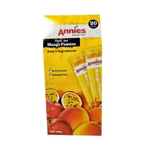 ANNIES APPLE & MANGO PASSIONFRUIT BARS 10G 20PK