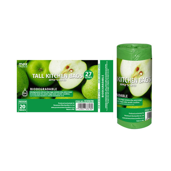 MC KITCHEN TIDY BAG 27L APPLE SCENTED 20'S