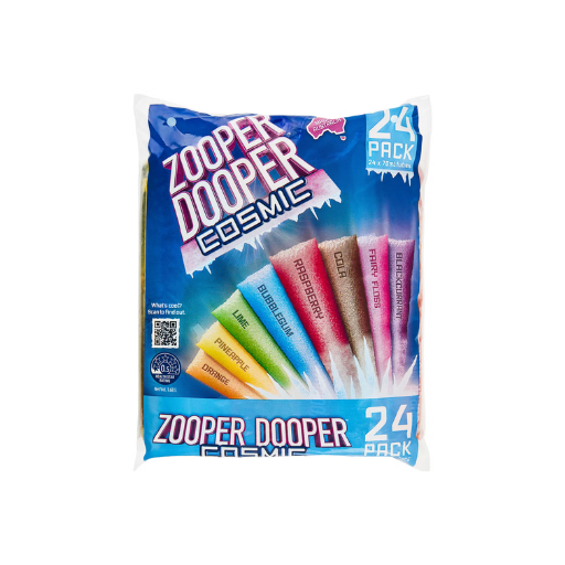 ZOOPER DOOPER COSMIC WATER ICE FREEZIES 24PK