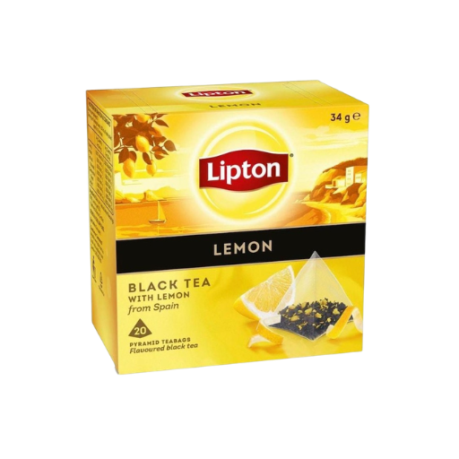 LIPTON BLACK TEA LEMON PYRAMID TEABAGS 20PK