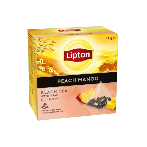 LIPTON BLACK TEA PEACH MANGO PYRAMID TEABAGS 20PK