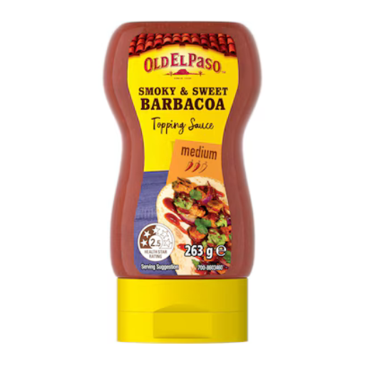 OLD EL PASO SMOKY & SWEET BARBACOA TOPPING SAUCE 263G