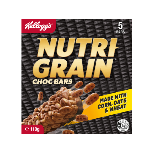 KELLOGG'S NUTRI-GRAIN CHOC BARS 5PK 110G