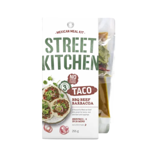 STREET KITCHEN BARBACOA BBQ BEEF TACOS KIT 255G