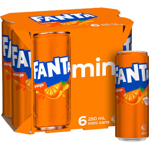 FANTA SOFT DRINK CANS 6x250ml