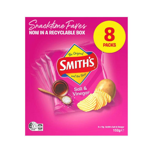 SMITH SALT & VINEGAR 8PK 152G