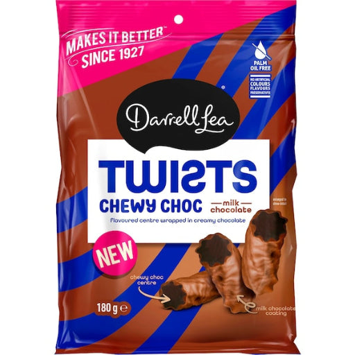 DARRELL LEA CHEWY CHOCOLATE TWISTS 180G