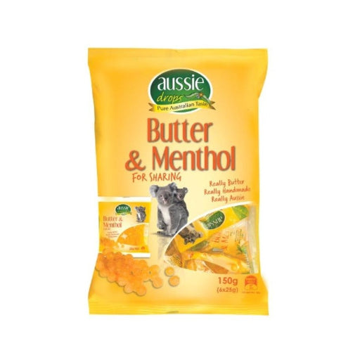 AUSSIE DROPS BUTTER & MENTHOL MULTIPACK 6PK 150G
