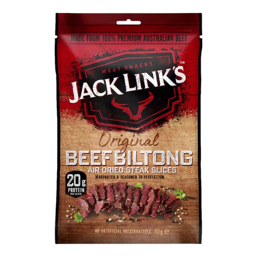 JACK LINKS ORIGINAL BEEF BILTONG AIR DRIED STEAK SLICES 40G
