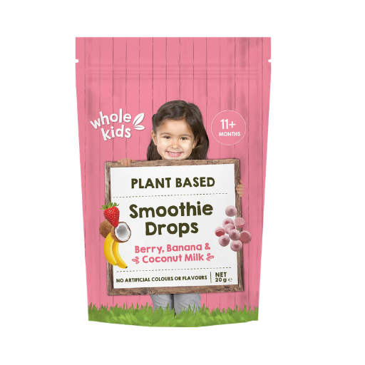 WHOLE KIDS PLANT BASED SMOOTHIE DROPS BERRY, BANANA & COCONUT MILK 20G