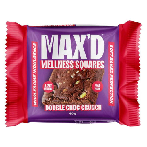 MAX'D WELLNESS SQUARES DOUBLE CHOC CRUNCH 40G