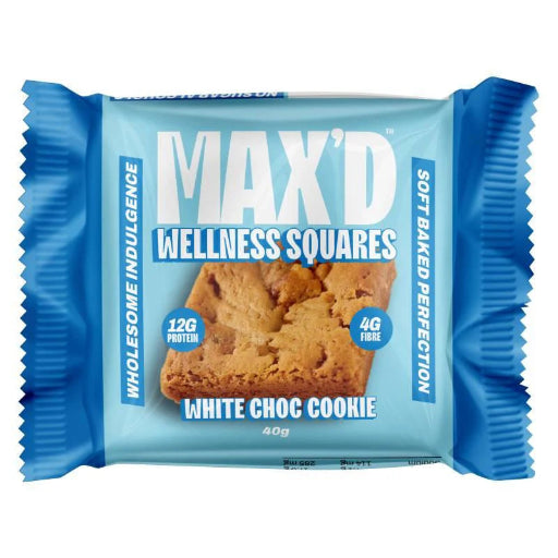 MAX'D WELLNESS SQUARES WHITE CHOC COOKIE 40G