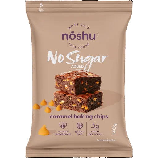 NOSHU NO SUGAR ADDED CARAMEL BAKING CHIPS 140G