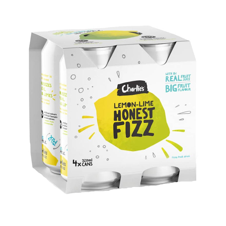 CHARLIES HONEST FIZZ LEMONADE & LIME 4PK
