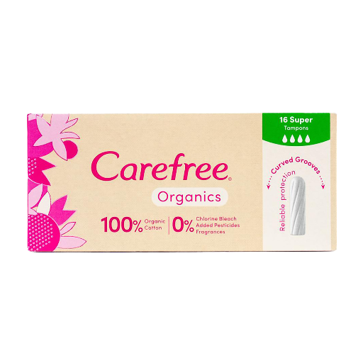 CAREFREE TAMPONS ORGANIC SUPER 16PK