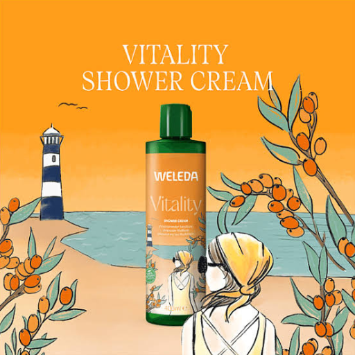 WELEDA SEA BUCKTHORN VITALITY SHOWER CREAM BODY WASH 400ML