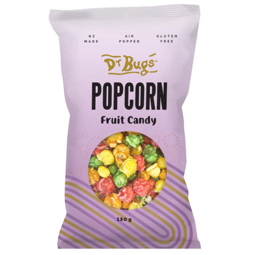DR BUGS CANDY FRUIT COATED POPCORN 150G