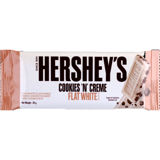 HERSHEYS COOKIES N CREME FLAT WHITE 38G