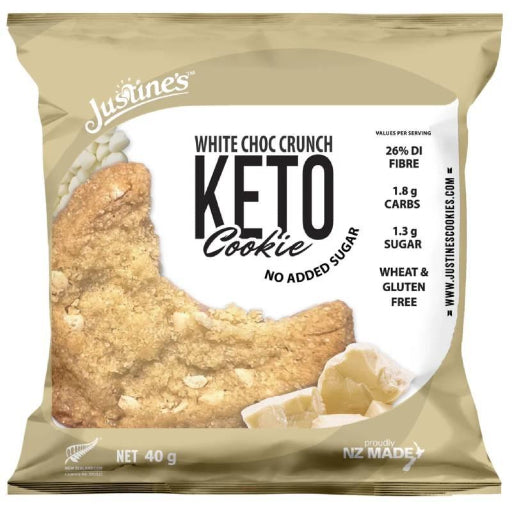 JUSTINES KETO CRUNCH WHITE CHOC 40G