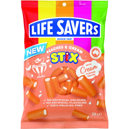 LIFESAVERS PEACH CREAM STIX 200G