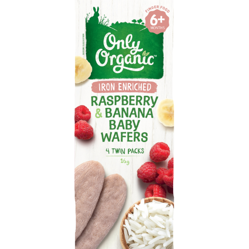 ONLY ORGANIC RASPBERRY & BANANA WAFERS
