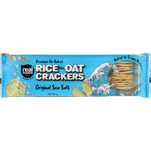 REAL FOODS RICE WITH OAT CRACKERS OG SEA SALT 90G