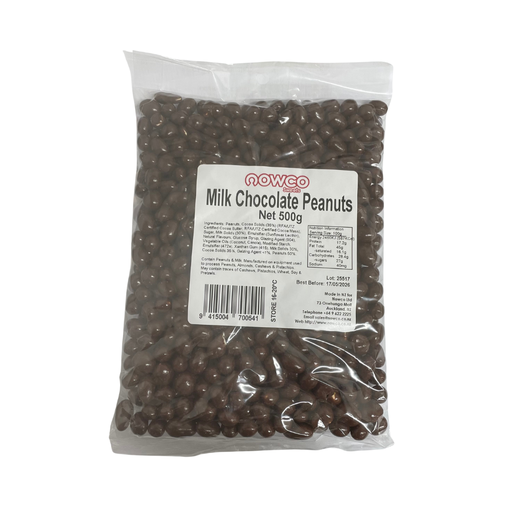 NOWCO MILK CHOCOLATE PEANUTS 500G