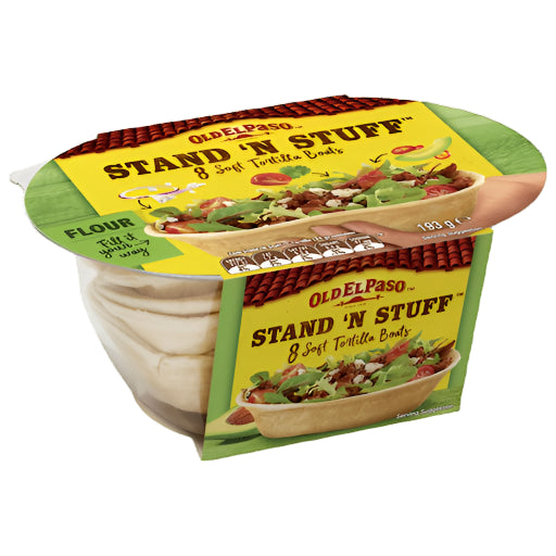 OLD EL PASO STAND N STUFF 8 SOFT TORTILLA BOATS 193G