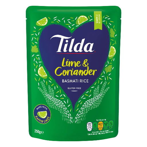 TILDA STEAMED RICE LIME & CORIANDER 250G