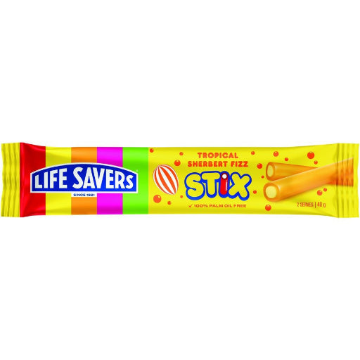 LIFESAVERS STIX TROPICAL SHERBERT FIZZ 40G