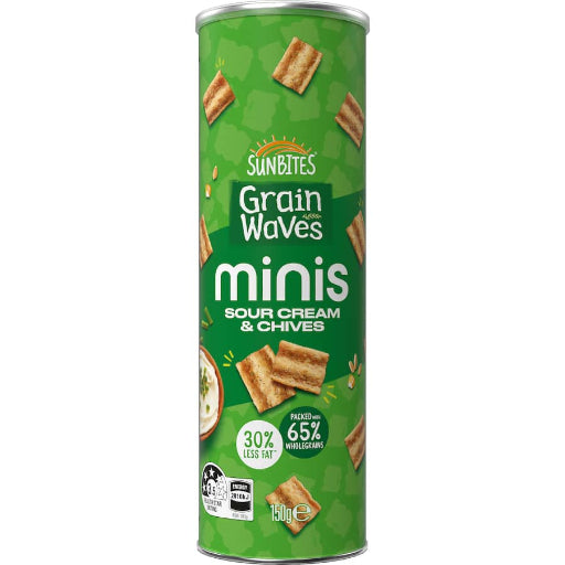 SUNBITES GRAINWAVES SOUR CREAM & CHIVES CAN 150G