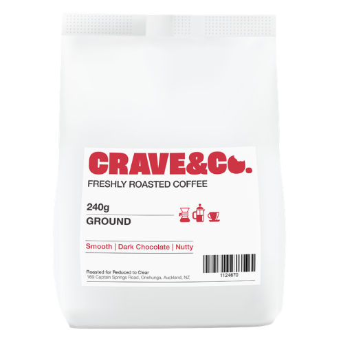 CRAVE & CO FRESHLY ROASTED COFFEE GROUND 240G