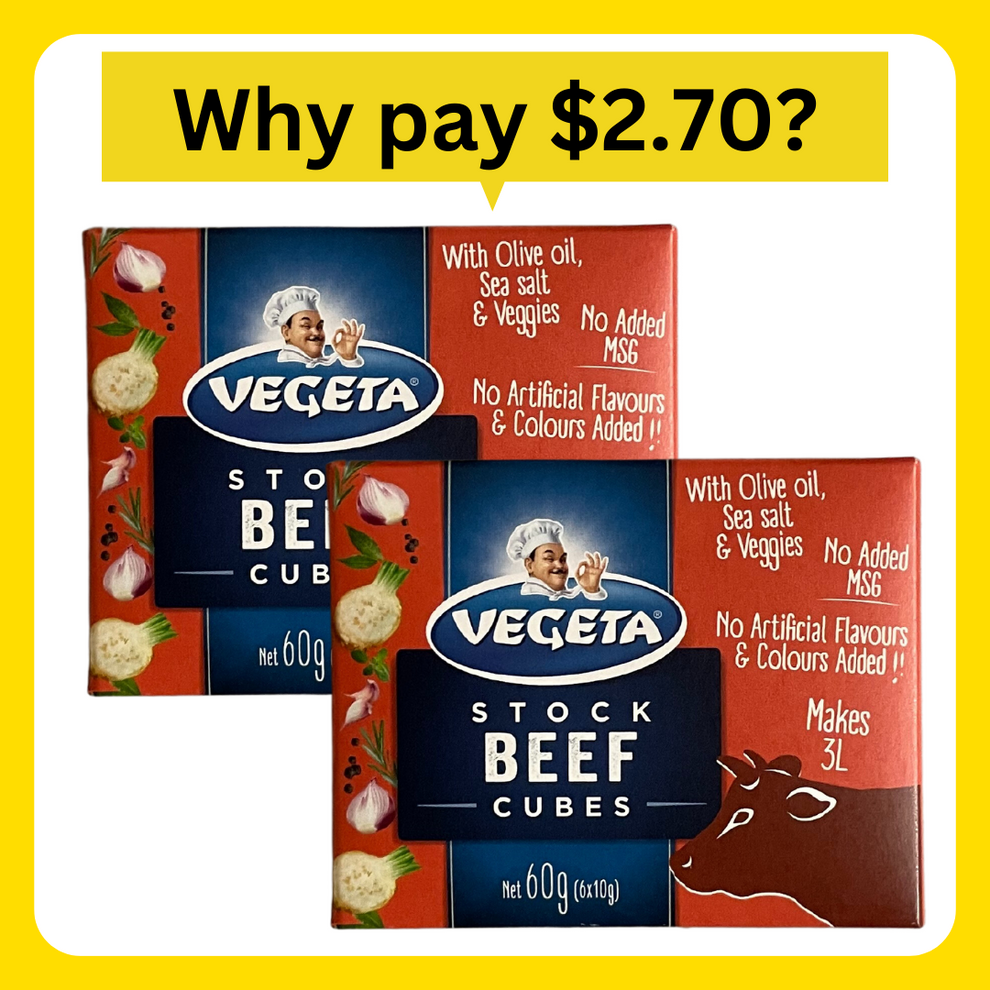 Vegeta Beef Stock Cubes 6pk 60g Reduced to Clear