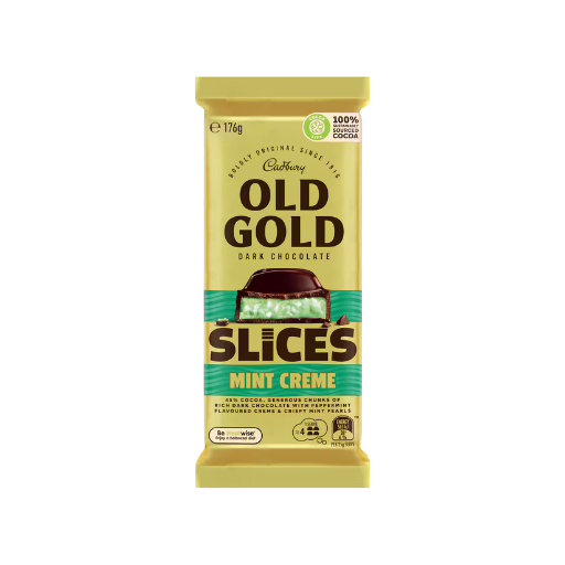 CADBURY OLD GOLD SLICES MINT CREME CHOCOLATE 176G