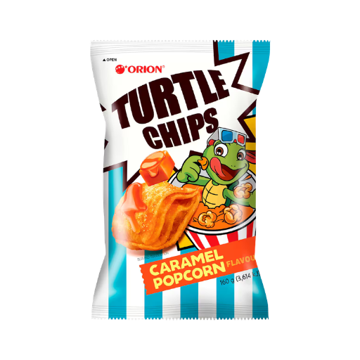 ORION TURTLE CHIPS CARAMEL POPCORN FLAVOUR 160G