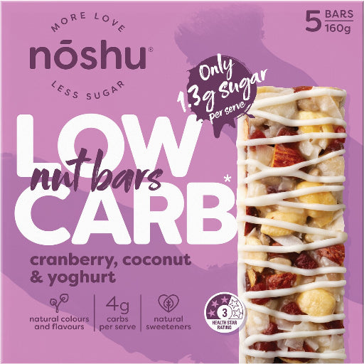 Noshu - Cranberry, Coconut, & Yoghurt Bars 5pk