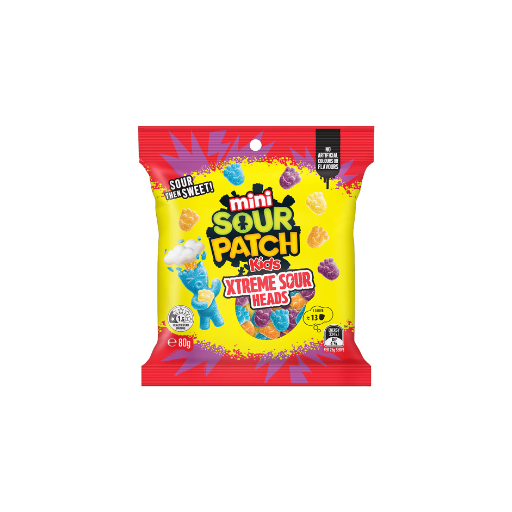 SOUR PATCH KIDS MINI XTREME SOUR HEADS 80G