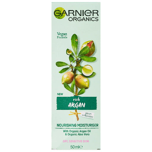 GARNIER ORGANIC NOURISHING MOISTURISER FOR DRY SENSITIVE SKIN 50ML