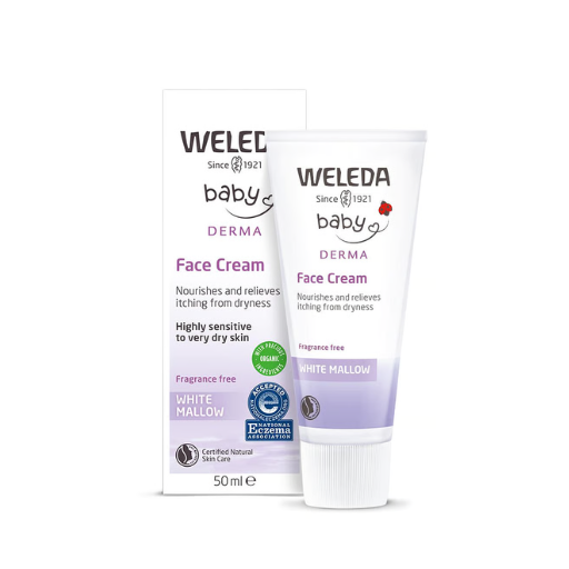WELEDA BABY WHITE MALLOW FACE CREAM FRAGRANCE FREE 50ML
