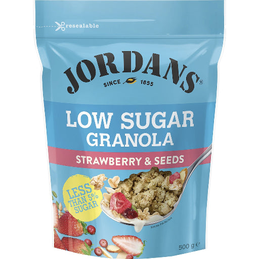 JORDANS LOW SUGAR GRANOLA STRAWBERRY & SEEDS 500G