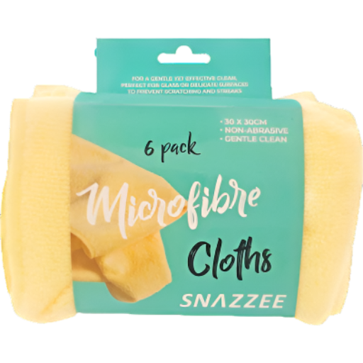 SNAZZEE MICROFIBRE CLOTHS 6PK