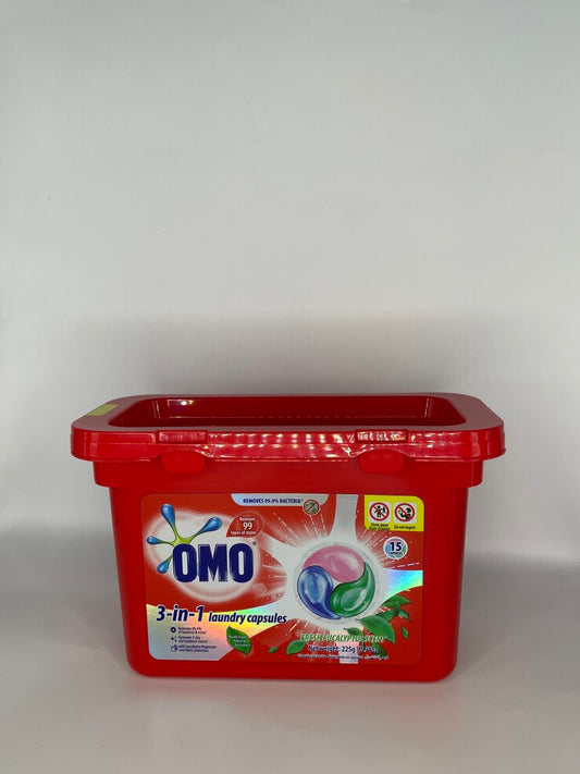 OMO 3in1 Laundry Capsules Fresh Eucalyptus (15pk) 225g