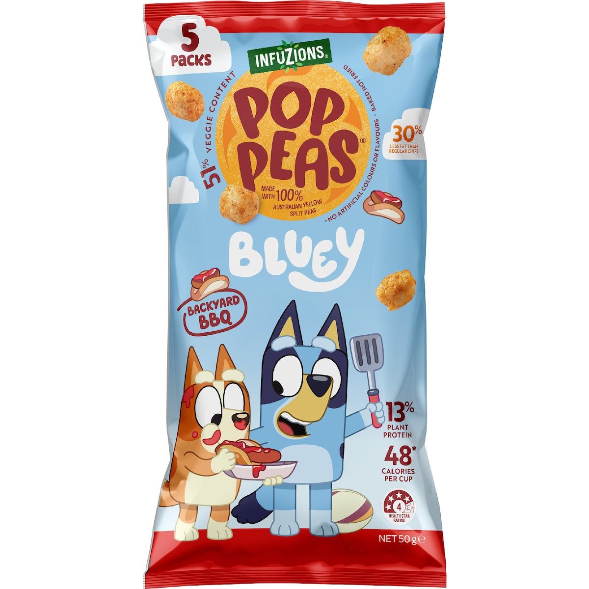 INFUZIONS POPPEAS BLUEY BACKYARD BBQ 50G 5PK