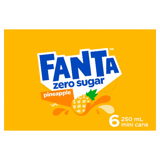 FANTA PINEAPPLE ZERO 250ML 6PK