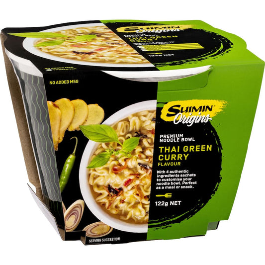 SUIMIN BOWL NOODLES THAI GREEN CURRY 122G