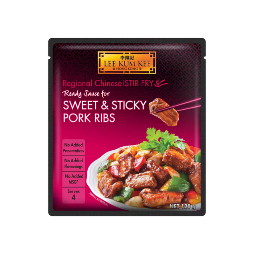 LEE KUM KEE STIR-FRY READY SAUCE FOR SWEET & STICKY PORK RIBS 120G