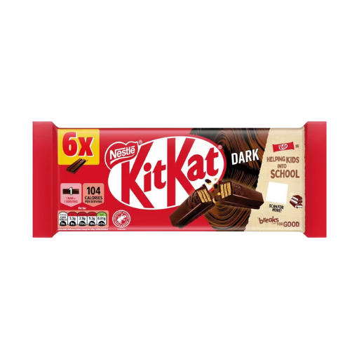 NESTLE KIT KAT DARK CHOCOLATE 6PK FINGER BARS 124G