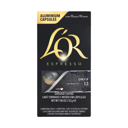 LOR ESPRESSO ONYX INTENSITY 12 COFFEE CAPSULES 10PK